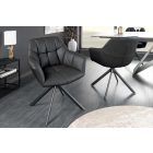 Design forgószék Vallerina fekete bőr