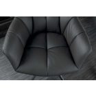 Design forgószék Vallerina fekete bőr