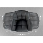 Design forgószék Vallerina fekete bőr