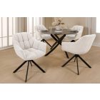 Design forgószék Vallerina fehér buklé