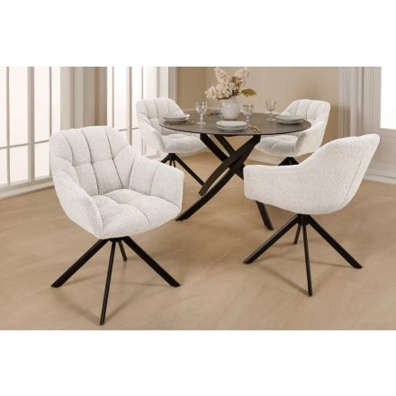 Design forgószék Vallerina fehér buklé