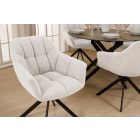 Design forgószék Vallerina fehér buklé