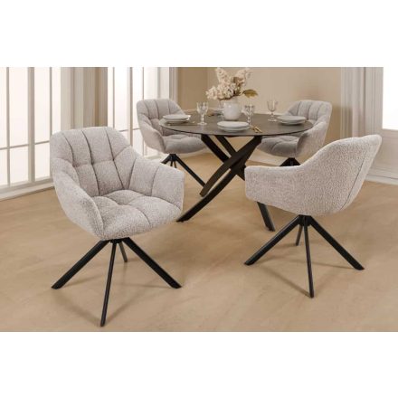 Design forgószék Vallerina bézs buklé