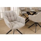 Design forgószék Vallerina bézs buklé