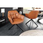 Design forgószék Vallerina cognac barna bőr