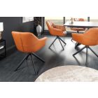 Design forgószék Vallerina cognac barna bőr