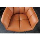 Design forgószék Vallerina cognac barna bőr