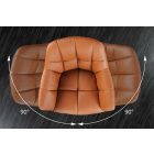 Design forgószék Vallerina cognac barna bőr