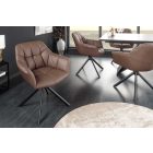 Design forgószék Vallerina sötétbarna bőr