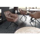 Design forgószék Vallerina sötétbarna bőr