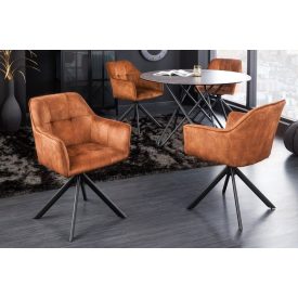 Design forgószék Galileo rézbarna bársony