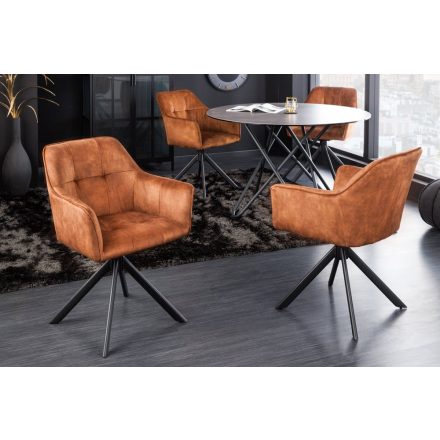 Design forgószék Galileo rézbarna bársony