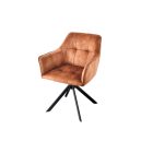 Design forgószék Galileo rézbarna bársony