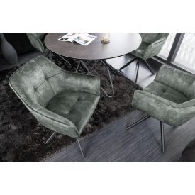 Design forgószék Galileo antik zöld bársony