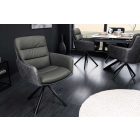 Design forgószék Maddison III szürke bőr