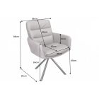 Design forgószék Maddison III szürke bőr