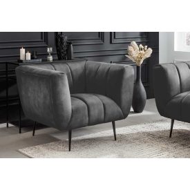 Design fotel Nikolai szürke bársony