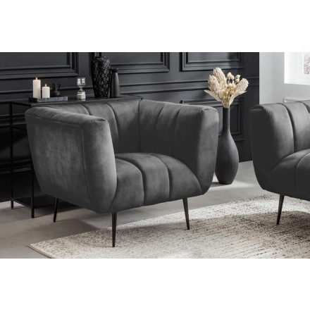 Design fotel Nikolai szürke bársony