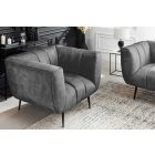 Design fotel Nikolai szürke bársony