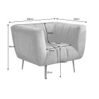 Design fotel Nikolai szürke bársony