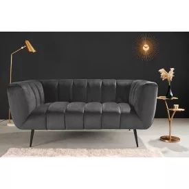 Design kanapé Nikolai 2 személyes szürke bársony