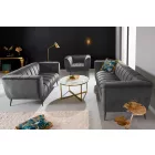 Design kanapé Nikolai 2 személyes szürke bársony