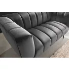 Design kanapé Nikolai 2 személyes szürke bársony