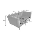 Design kanapé Nikolai 2 személyes szürke bársony