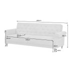 Stílusos ágyazható kanapé Scarlet II 220 cm szürkés bézs bouclé