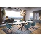 Széthúzható kerámia étkezőasztal Natasha 180-220-260 cm fehér márvány