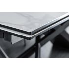 Széthúzható kerámia étkezőasztal Natasha 180-220-260 cm fehér márvány