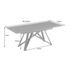 Étkezőasztal Callen 160-200 cm grafit márvány kerámia