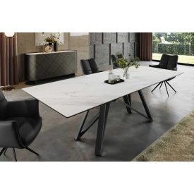 Étkezőasztal Callen 160-200 cm fehér márvány kerámia