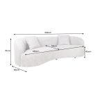 Design kanapé Velora 230 cm 3 személyes bézs bouclé 