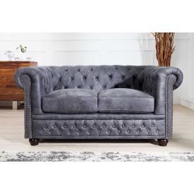   Design 2 személyes ülőgarnitúra Chesterfield 150 cm antik szürke