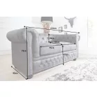 Design 2 személyes ülőgarnitúra Chesterfield 150 cm antik szürke