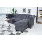 Design 3 személyes ülőgarnitúra Chesterfield 200 cm antik szürke