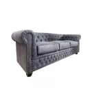Design 3 személyes ülőgarnitúra Chesterfield 200 cm antik szürke