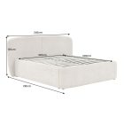 Design ágy Lunara 180x200cm szürkés bézs bouclé