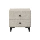Design éjjeliszekrény Lunara 45 cm szürkés bézs bouclé