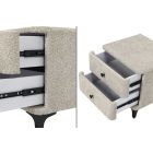 Design éjjeliszekrény Lunara 45 cm szürkés bézs bouclé