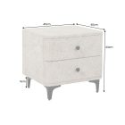 Design éjjeliszekrény Lunara 45 cm szürkés bézs bouclé