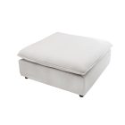 Stílusos puff Eden 100 cm fehér struktúrált szövet