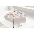 Design dohányzóasztal Lorelei 90 cm sheesham