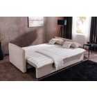 Stílusos 3 személyes ágyazható kanapé Nathalie 215 cm bézs kord