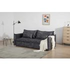 Stílusos 3 személyes ágyazható kanapé Nathalie 215 cm szürke bársony