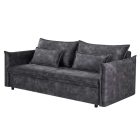 Stílusos 3 személyes ágyazható kanapé Nathalie 215 cm szürke bársony