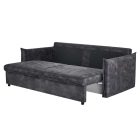 Stílusos 3 személyes ágyazható kanapé Nathalie 215 cm szürke bársony