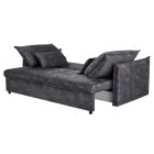 Stílusos 3 személyes ágyazható kanapé Nathalie 215 cm szürke bársony