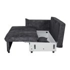 Stílusos 3 személyes ágyazható kanapé Nathalie 215 cm szürke bársony